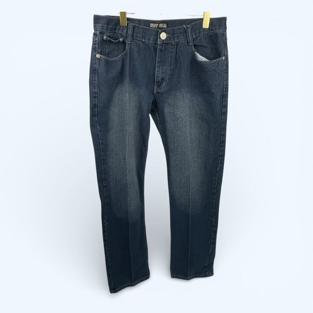 Tuff Gear Men's Straight Leg Flap Stitched Pocket Jeans 34x32